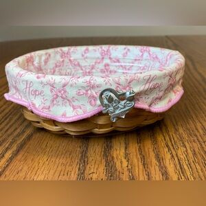 2003 Longaberger Horizon of Hope Basket American Cancer Society-protector-liner